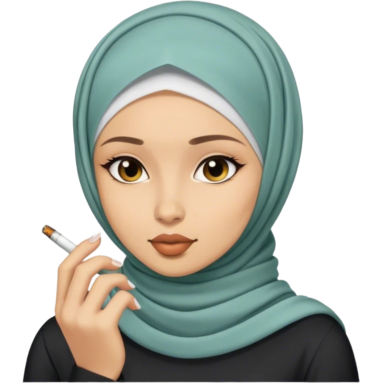 Girl smoking in hijab  emoji