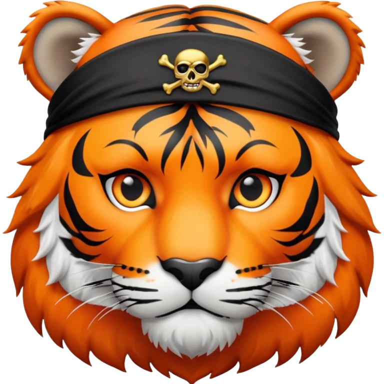 Tiger pirate with eye patch emoji