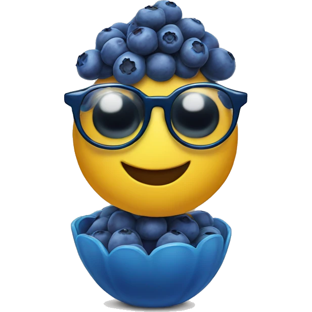 Blueberry with glasses emoji