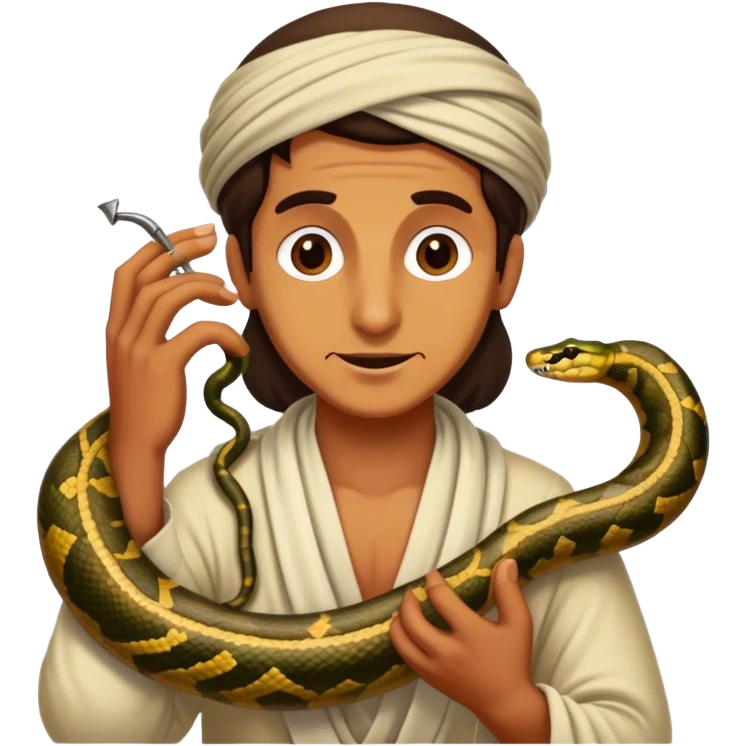 Vintage snake charmer emoji