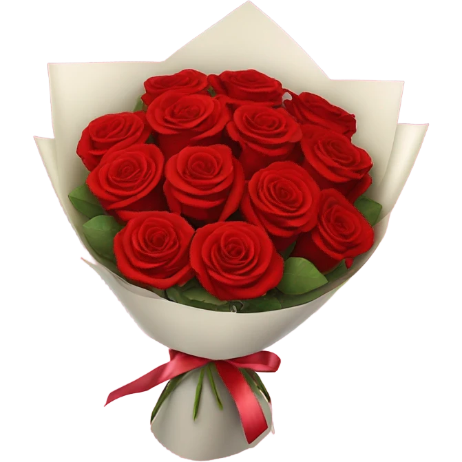 Bouquet of red roses in luxurious package for Valentine’s Day  emoji