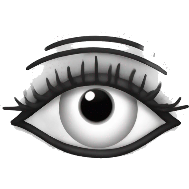 black and white eye with eyelashes emoji