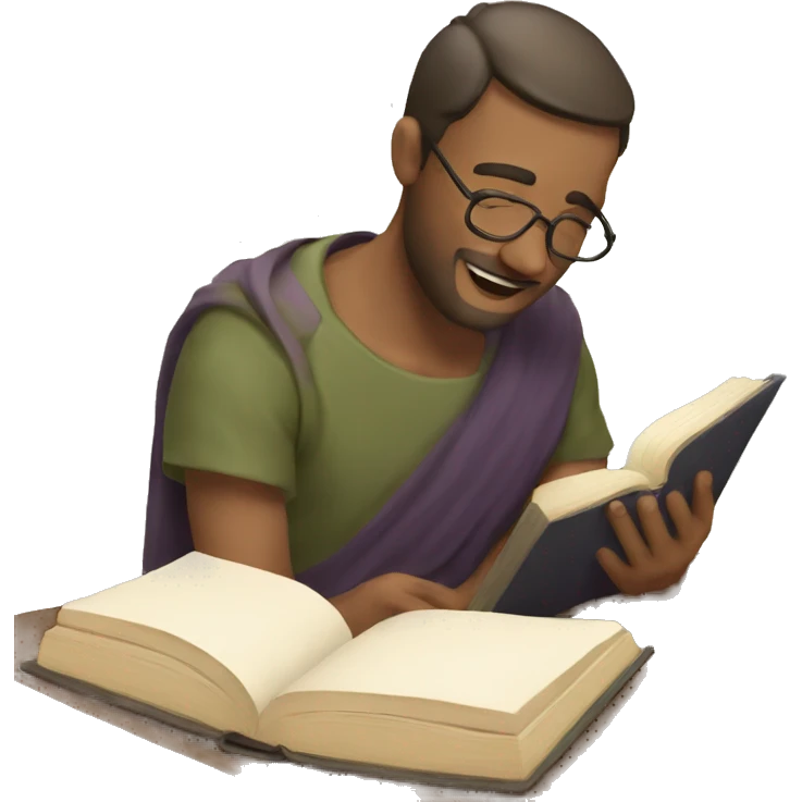 Un hombre leyendo la biblia  emoji