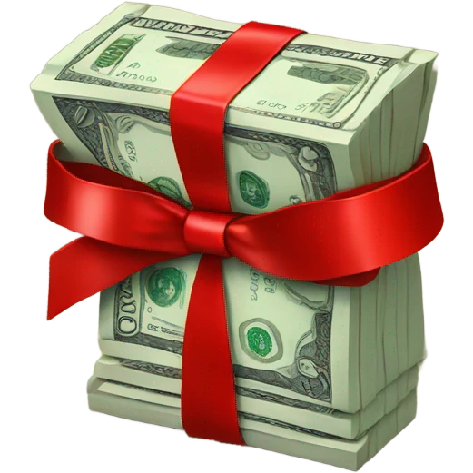  money with red bow emoji