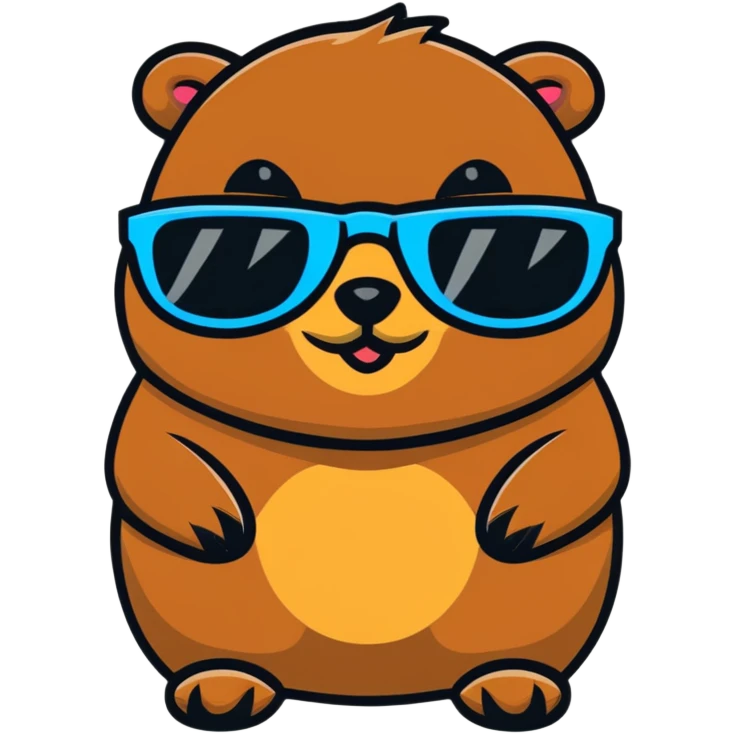 cool groundhog with sunglasses emoji