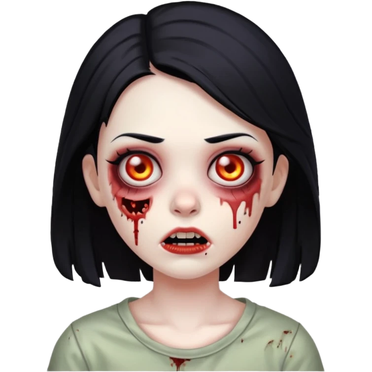zombie girl with black hair emoji