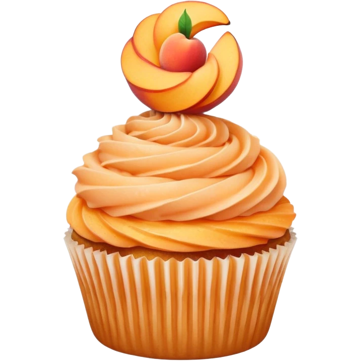super realistic fancy peach cupcake emoji