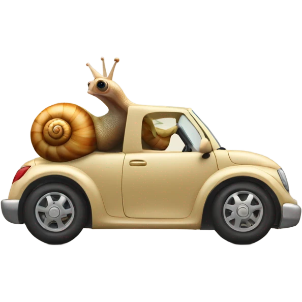 Snail riding a car emoji