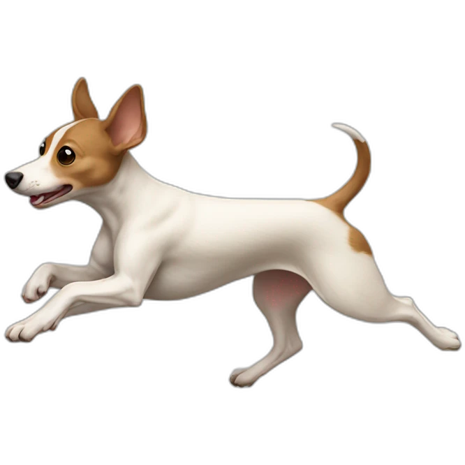 light brown rat terrier running emoji