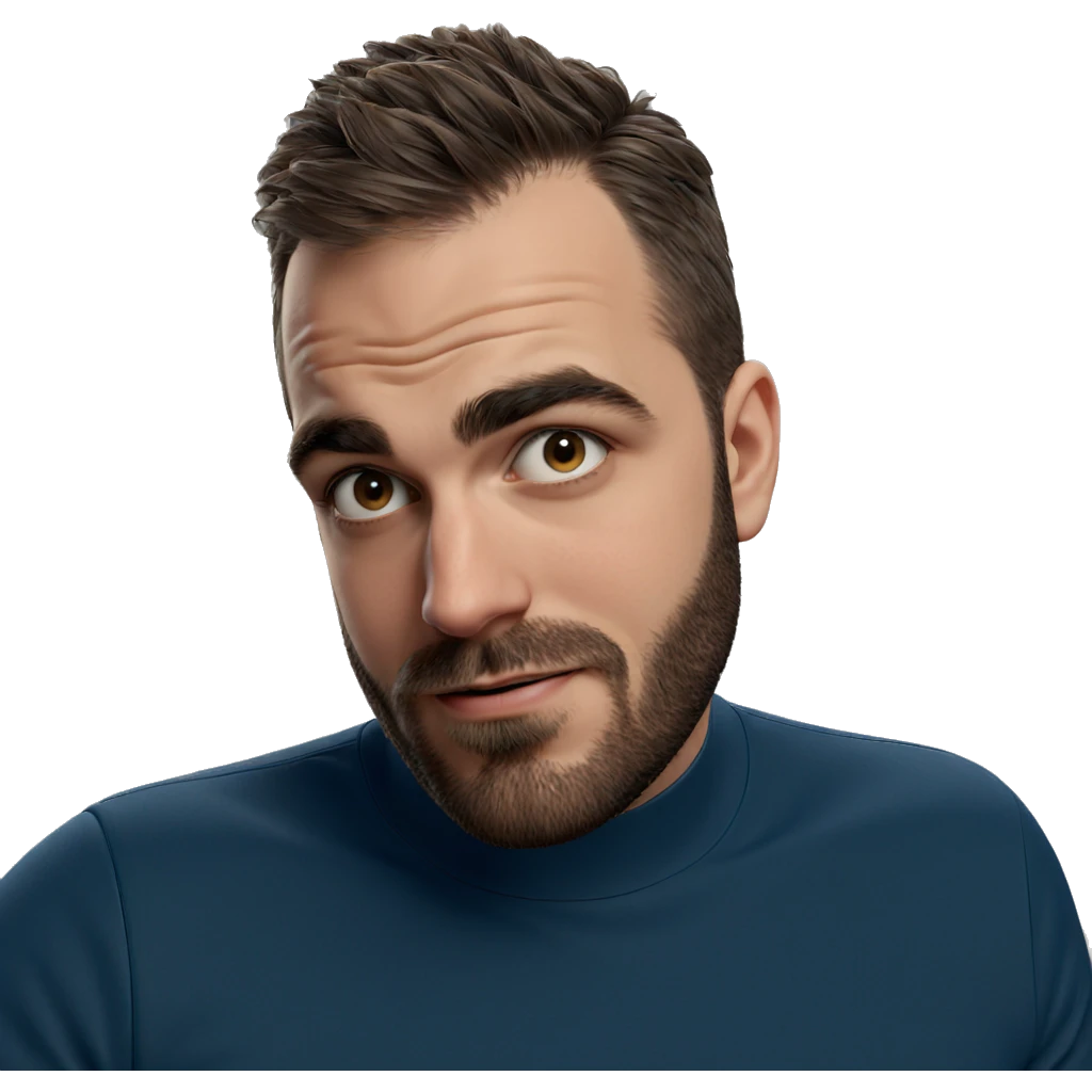 male portrait with facial hair emoji