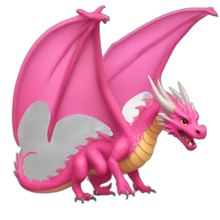 Un dragon couleur rose avec des ailes emoji