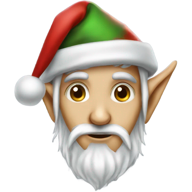 rogue male elf fantasy wearing santa hat emoji