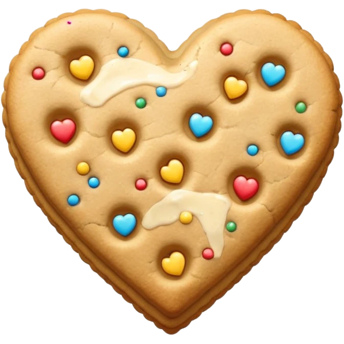 cookie heart with glitter emoji