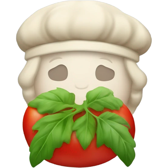 plato de comida saludable con verduras de hojas verdes y tomates emoji