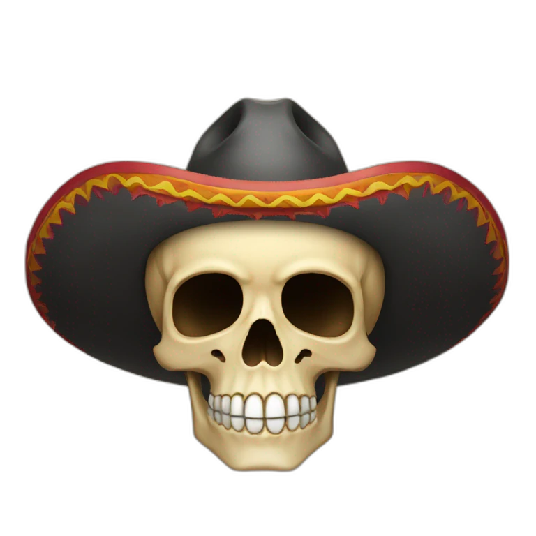 Skull in sombrero emoji