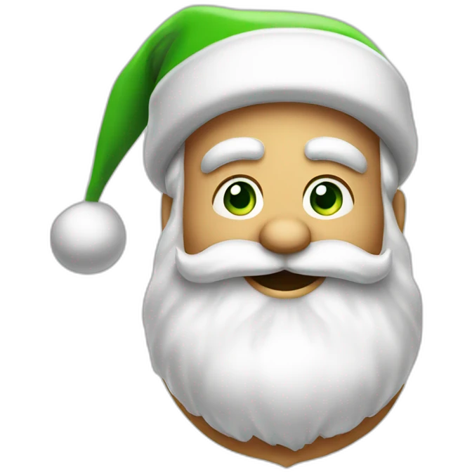 cheerful Santa Claus with a green hat emoji