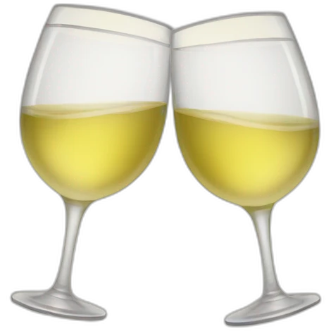 two glasses with white wine toasting emoji