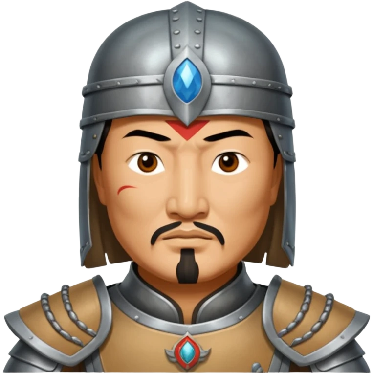 portrait of Genghis Khan in armor emoji