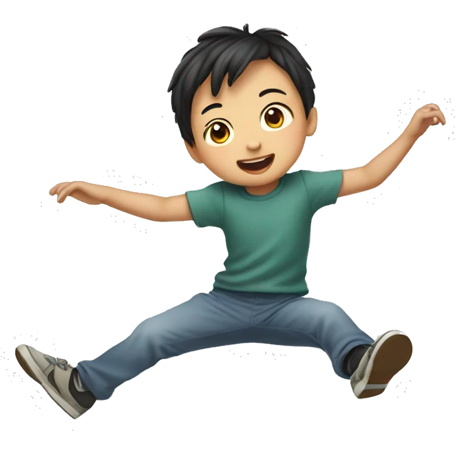 drawing asian jumping child  emoji