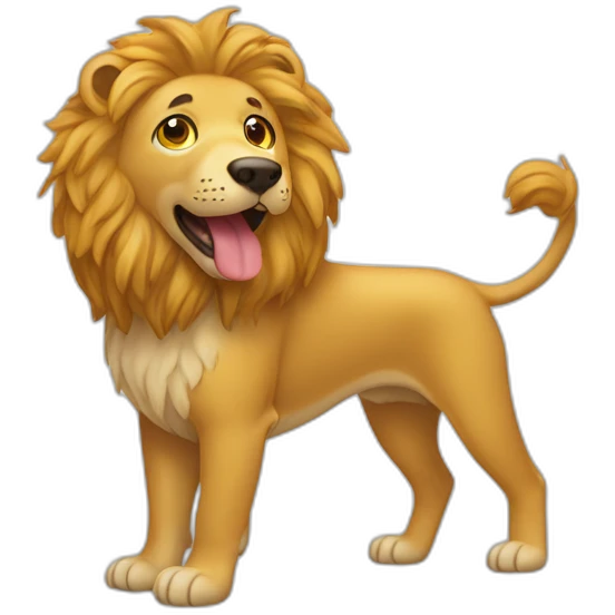 Chien sur un lion emoji