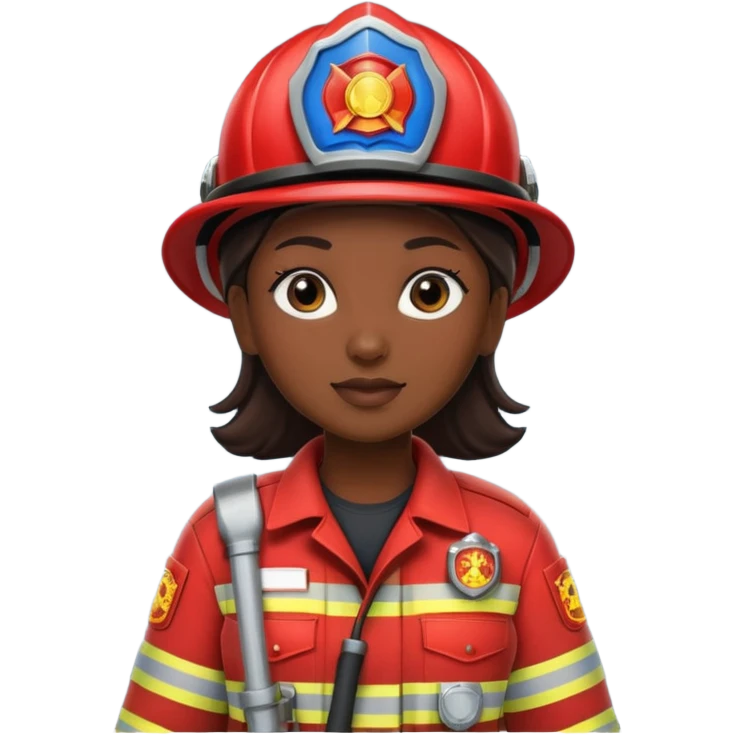 firefighter woman dark skin emoji