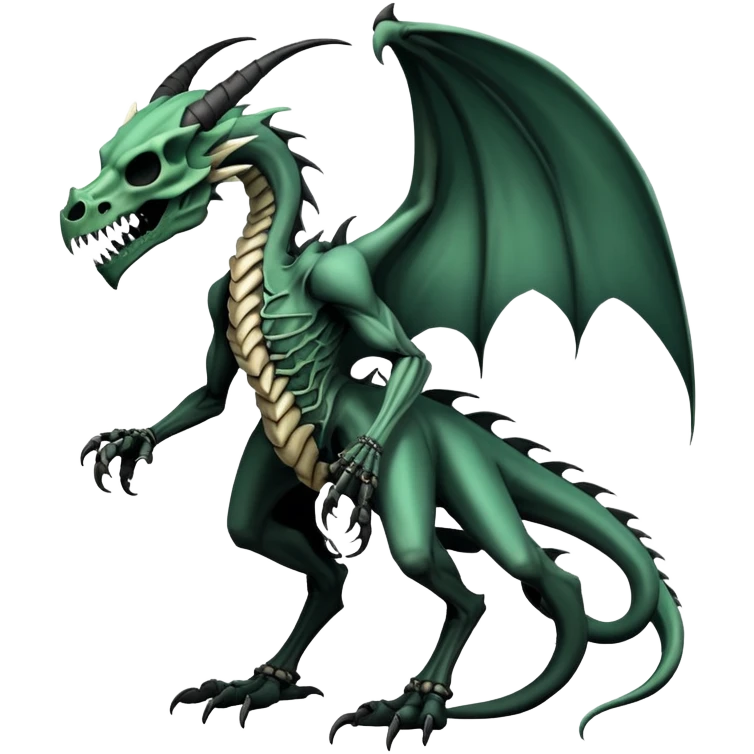 Dragon with a dragon-cadaver-skull-mask (full body) emoji
