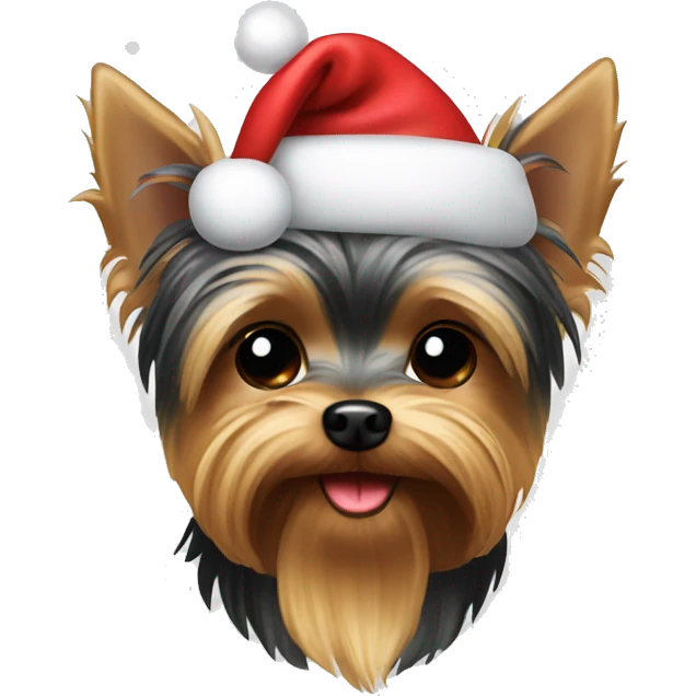 Cute christmas yorkie dog emoji
