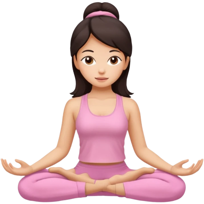 Hair dark yoga girl light pink clothes n emoji