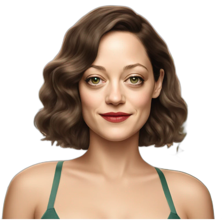 marion cotillard wearing a bikini hyperrealistic emoji