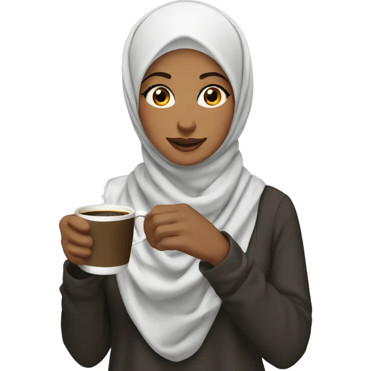 Hijabi drinking coffee  emoji
