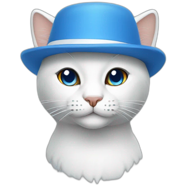 Cat blue with White hat emoji