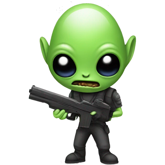  Alien with gun emoji
