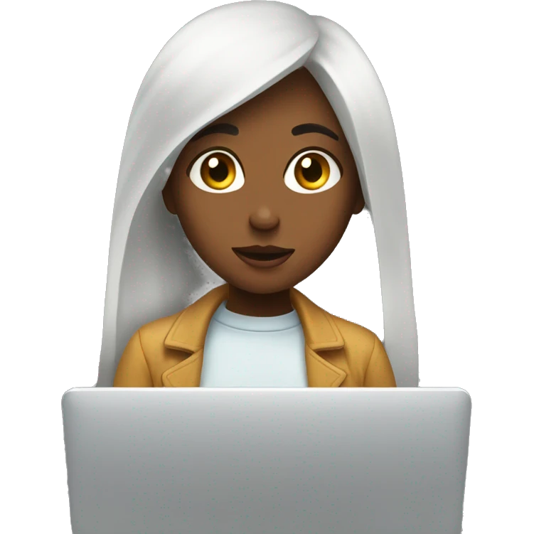 girl searching about art online emoji