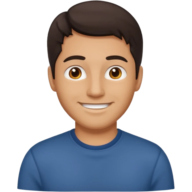 мужчина подтянутый переводчик с испанского темные волосы, пробор слева. без очков , в более свободной форме одежды.  emoji