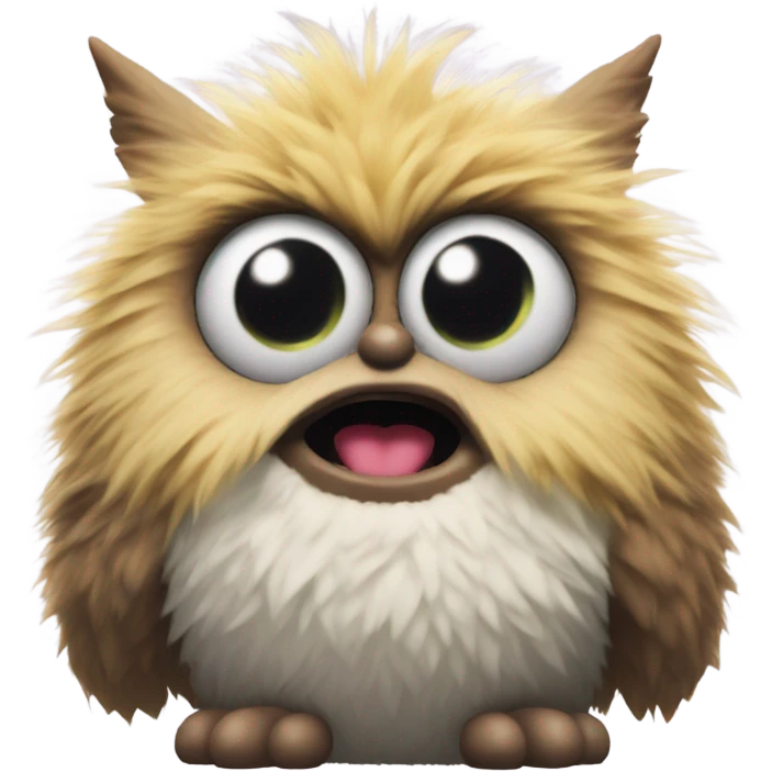 Furby toy with hostile intent emoji