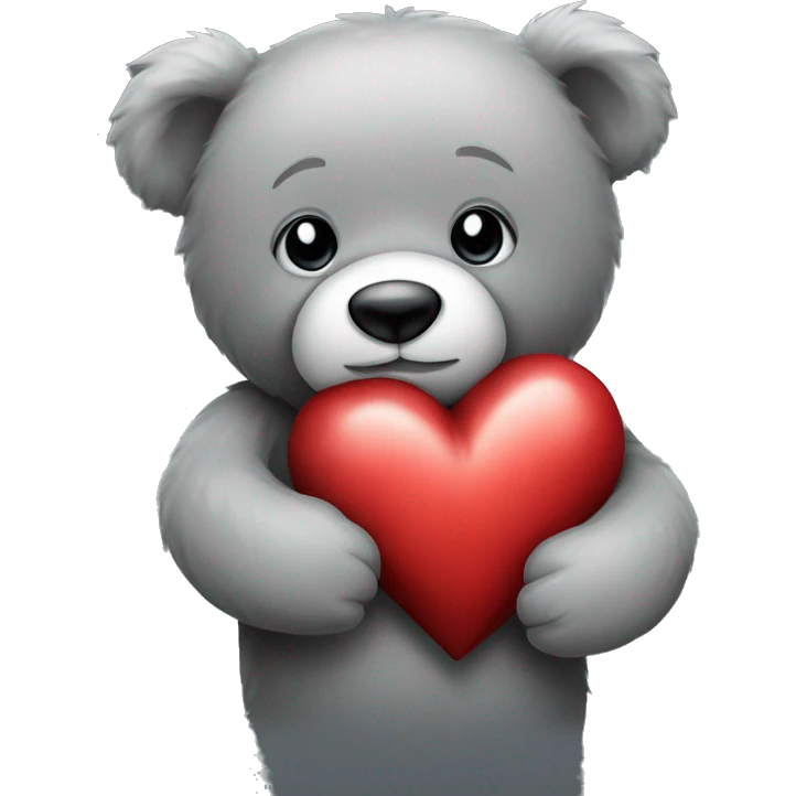 realistic-grey-teddy-bear-hugging-heart  emoji