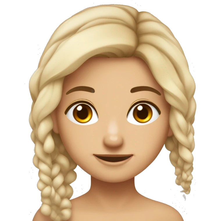 garota morena de cabelos castanhos e liso  e olhos castanhos emoji