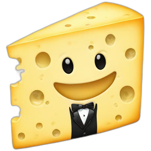 Cheese with a tuxedo emoji