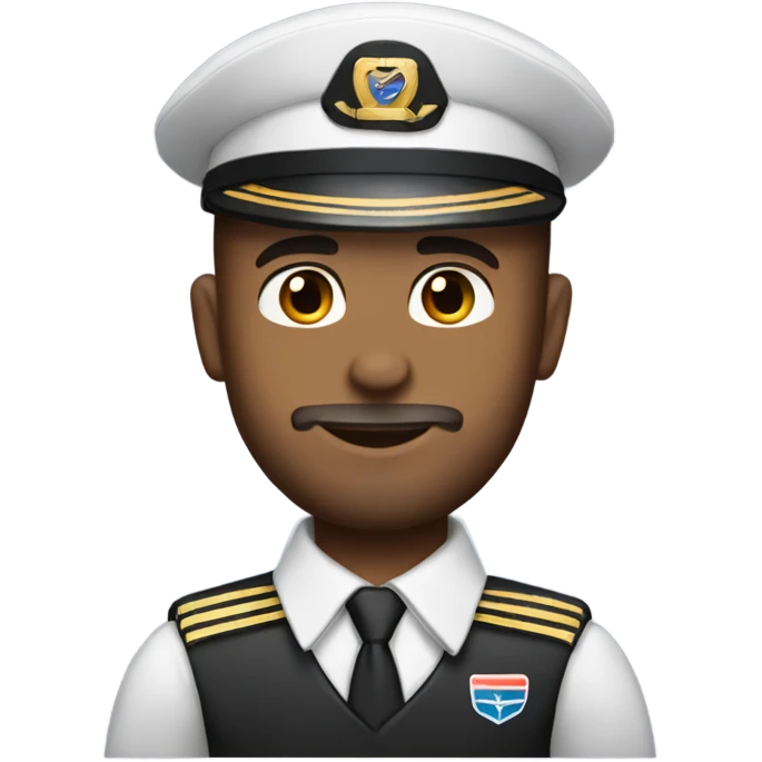 Airline Pilot with buzz cut and a stable beard emoji