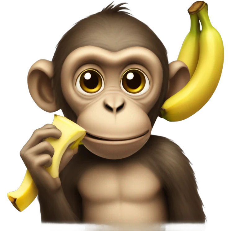 Monkey eating banana emoji