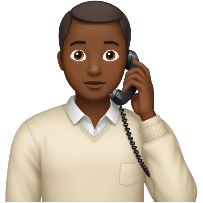 A nigerian man on a phone call talking to someone emoji
