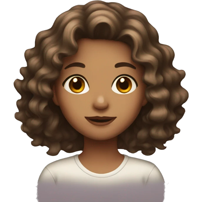 Brown eyed girl with wavy hair emoji