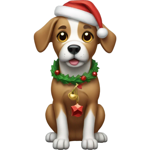Christmas dog emoji