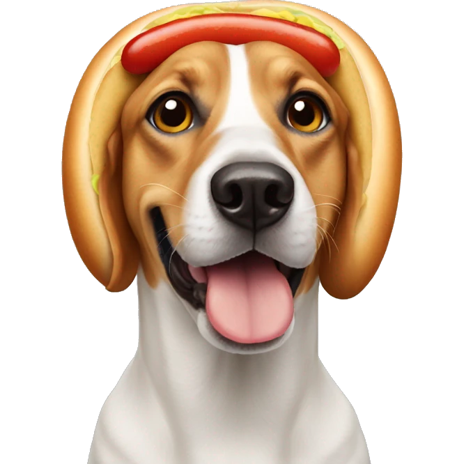 Dog as an hot dog emoji