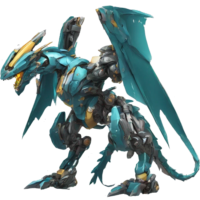 futuristic mecha Dragon full body emoji