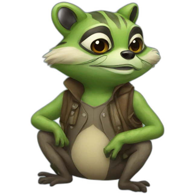 raccoon man frog emoji
