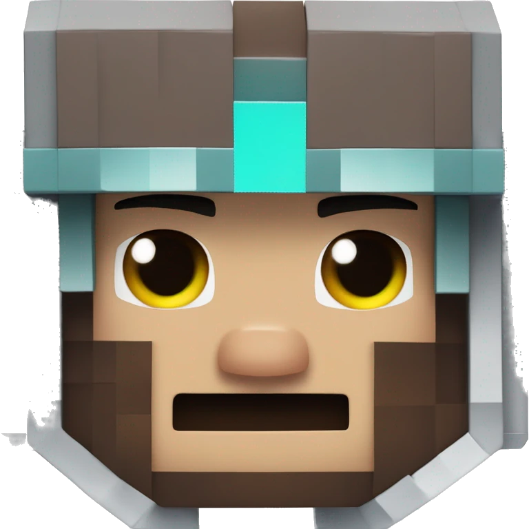 Minecraft Steve head with netherite helmet emoji