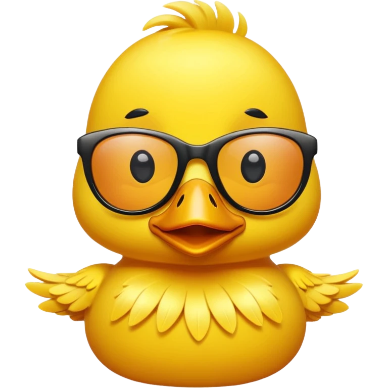 dame un pato amarillo con lentes oscuros emoji