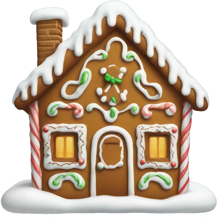 Gingerbread house with snow on too emoji