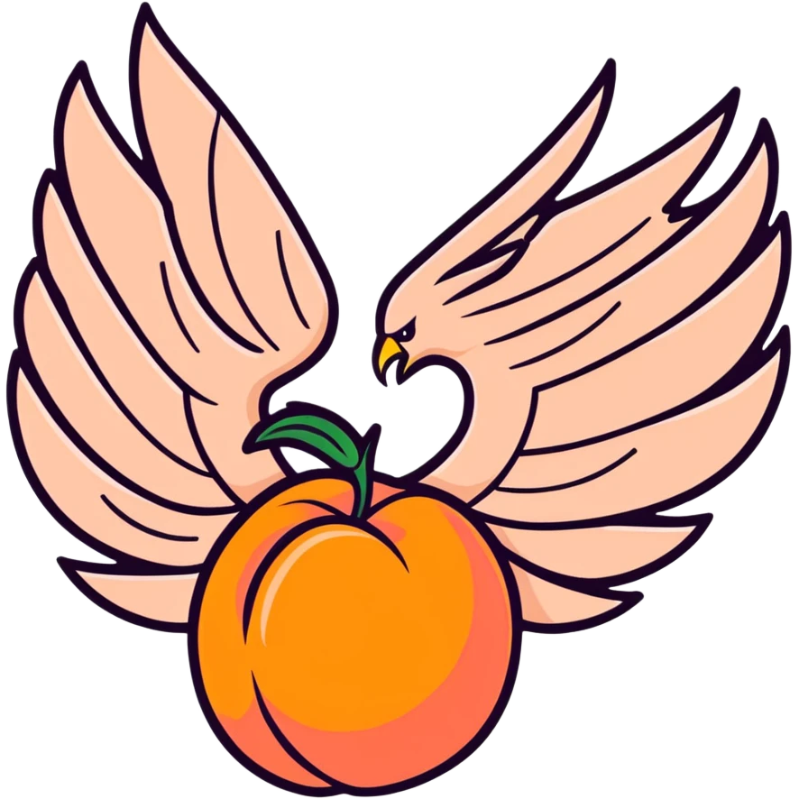 Phoenix peach hybrid logo emoji